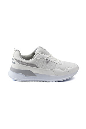 Erkek Beyaz Spor Ayakkabı Rahat Yürüyüş Koşu Günlük Sneaker Bağcıklı Hafif Taban