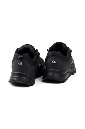 Erkek Siyah Spor Ayakkabı Rahat Günlük Sneaker Yürüyüş Koşu Hafif Taban Bağcıklı