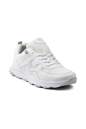 Erkek Beyaz Spor Ayakkabı Rahat Günlük Sneaker Yürüyüş Koşu Hafif Taban Bağcıklı