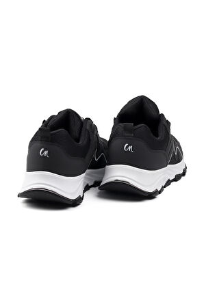 Erkek Siyah Beyaz Spor Ayakkabı Rahat Günlük Sneaker Yürüyüş Koşu Hafif Taban Bağcıklı