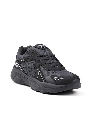 Erkek Siyah Gri Günlük Spor Ayakkabı Rahat Yürüyüş Koşu Sneaker Hafif Tabanlı