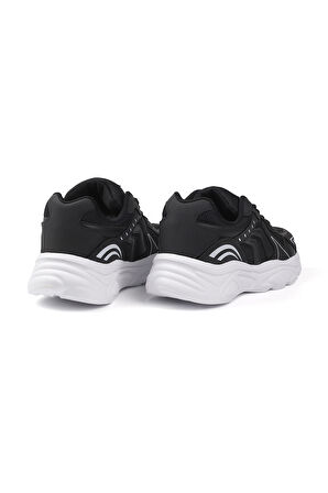 Erkek Siyah Beyaz Günlük Spor Ayakkabı Rahat Yürüyüş Koşu Sneaker Hafif Tabanlı