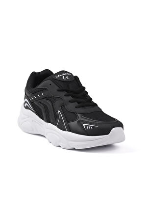 Erkek Siyah Beyaz Günlük Spor Ayakkabı Rahat Yürüyüş Koşu Sneaker Hafif Tabanlı