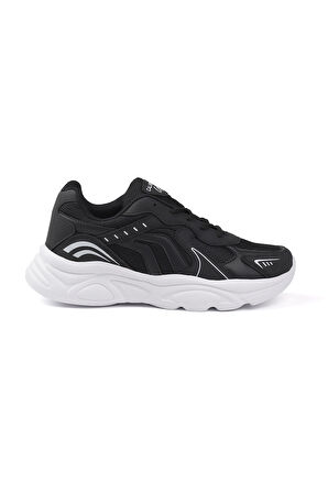 Erkek Siyah Beyaz Günlük Spor Ayakkabı Rahat Yürüyüş Koşu Sneaker Hafif Tabanlı