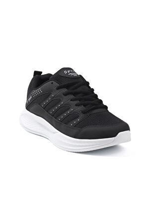 Erkek Siyah Beyaz Günlük Spor Ayakkabı Rahat Yürüyüş Sneaker Hafif Tabanlı
