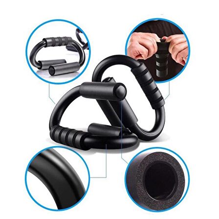 Clifton Siyah Push Up Stands Profesyonel Şınav Aleti