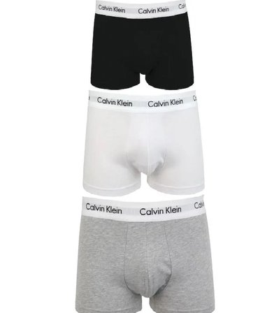 Calvin Klein Erkek 3 Lü Trunk Boxer Seti - Cotton Stretch Siyah - Beyaz - Gri