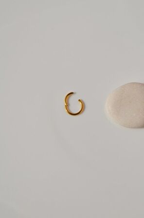 8 mm Çelik Düz Halka Tragus Piercing Helix Kıkırdak Küpesi Gold