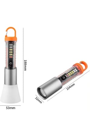Ps-8915 10w Zoomlu Led Powerbank Özellikli Şarjlı Kamp El Feneri