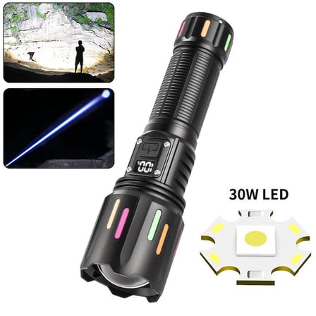 PeakStar Ps-9954 30w Zoomlu Led Powerbank Özellikli Şarjlı Profesyonel El Feneri