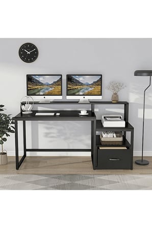 ÇLM0642 Siyah Metal Çalışma Masası 150x60 cm
