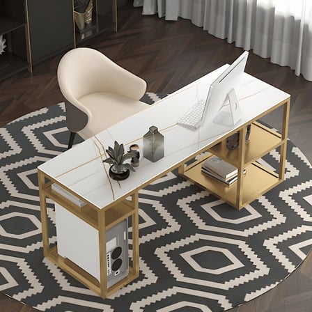 ÇLM3425 Modern Dikdörtgen Çalışma Masası MDF Üstlü Metal Ayaklı