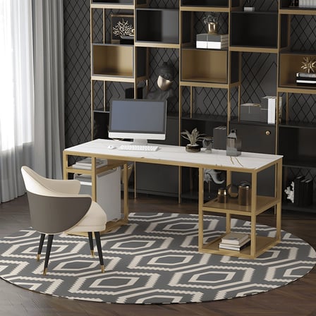 ÇLM3425 Modern Dikdörtgen Çalışma Masası MDF Üstlü Metal Ayaklı