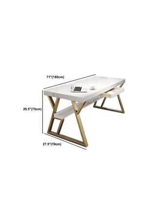 ÇLM3601 Modern Dikdörtgen Çalışma Masası MDF Metal Ayaklı