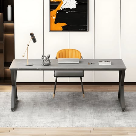 ÇLM6845 Modern Dikdörtgen Çalışma Masası MDF Üstlü Metal Kızak Ayaklı
