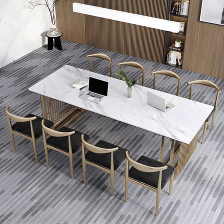 ÇLM6846 Modern Dikdörtgen Çalışma Masası MDF Üstlü Metal Kızak Ayaklı