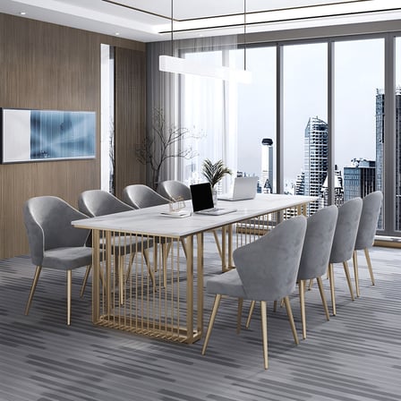 ÇLM6846 Modern Dikdörtgen Çalışma Masası MDF Üstlü Metal Kızak Ayaklı