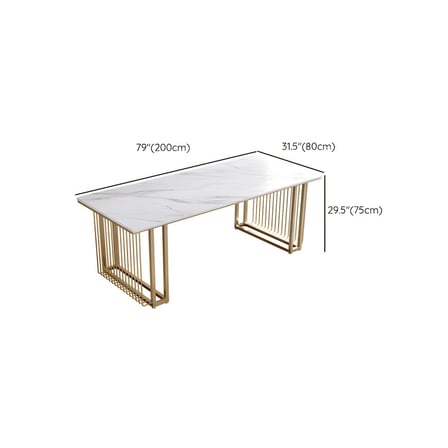 ÇLM6846 Modern Dikdörtgen Çalışma Masası MDF Üstlü Metal Kızak Ayaklı