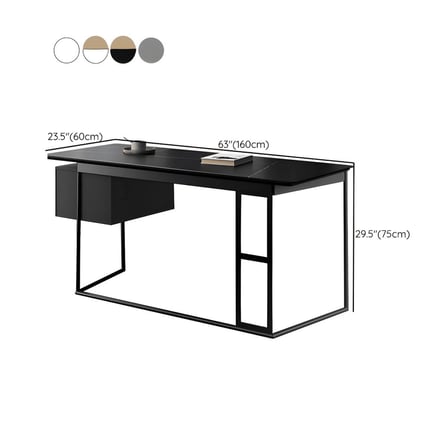 ÇLM8496 Endüstriyel Dikdörtgen Çalışma Masası MDF Üstlü Metal Kızak Ayaklı