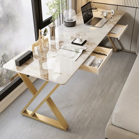 ÇLM9023 Modern Dikdörtgen Çalışma Masası MDF Üstlü Metal Ayaklı