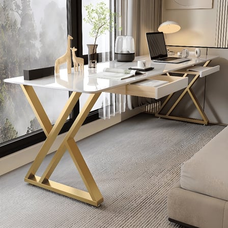 ÇLM9023 Modern Dikdörtgen Çalışma Masası MDF Üstlü Metal Ayaklı