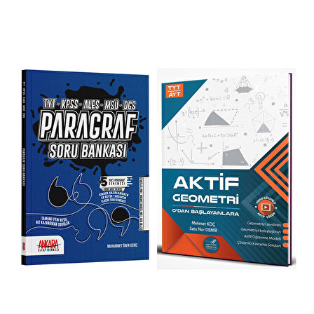 Aktif Geometri TYT AYT 0 dan Başlayanlara ve AKM Paragraf Soru Bankası Seti 2 Kitap