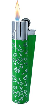 Clipper Green Pattern Metal Çakmak - Yeşil