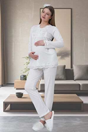 Mecit Ekru 1501 Hamile Lohusa Pijama Takımı