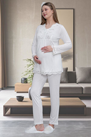 Mecit Ekru 1501 Hamile Lohusa Pijama Takımı