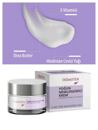 Yoğun Nemlendirici Krem 72 Saat Etkili - Shea Butter, Hindistan Cevizi Yağı ve E Vitaminli Yüz ve Boyun Bakım Kremi
