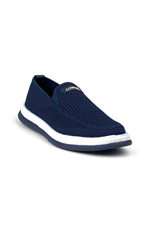 Erkek Lacivert Çok Hafif Triko Bağcıksız Esnek Hafif Günlük Casual Sneaker Spor Ayakkabı