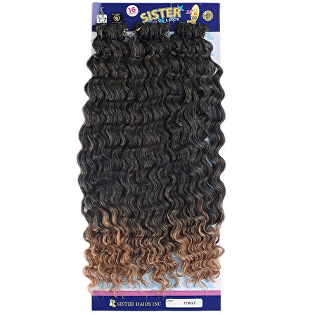 Afro Saç  Dalgalı Saç / Siyah Karamel Renk Geçişli T1B/27 /  (CLZ175)
