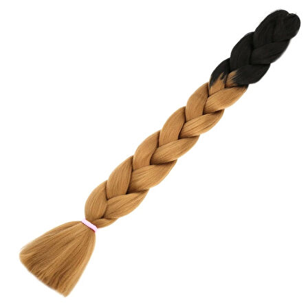 Afro Örgülük Sentetik Renk Geçişli Saç 100 Gr. / Siyah / Karamel