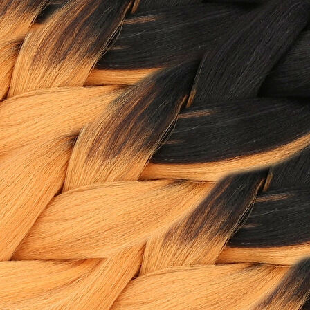 Afro Örgülük Sentetik Renk Geçişli Saç 100 Gr. / Siyah / Hardal Sarı