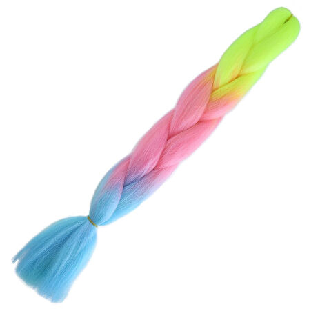 Afro Örgülük Renk Geçişli Sentetik Saç 100 Gr. / Neon Sarı / Pembe / Açık Mavi /  (CLZ175)