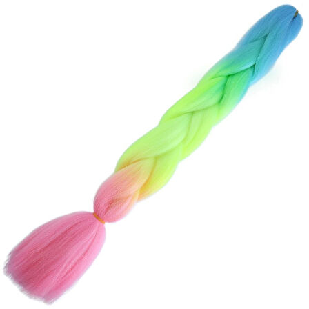 Afro Örgülük Renk Geçişli Sentetik Saç 100 Gr. / Açık Mavi / Neon Sarı / Pembe /  (CLZ175)