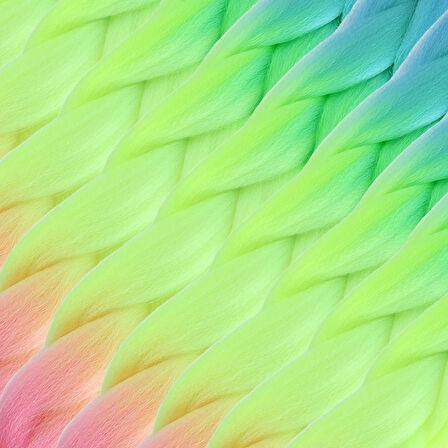 Afro Örgülük Renk Geçişli Sentetik Saç 100 Gr. / Açık Mavi / Neon Sarı / Pembe /  (CLZ175)