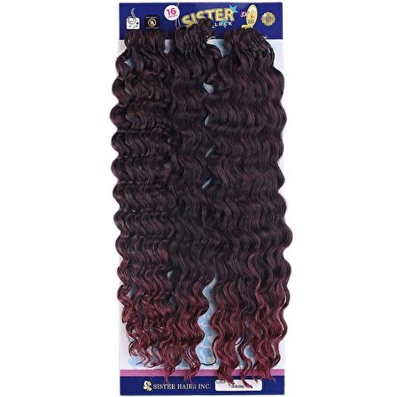 Afro Saç  Dalgalı Saç/Siyah Kızıl Renk Geçişli 1B/BG /  (CLZ175)