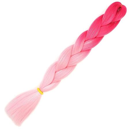 Simli Koyu Pembe / Pembe / Şeker Pembesi Renk Geçişli Örgülük Saç 100 Gr. /  (CLZ175)