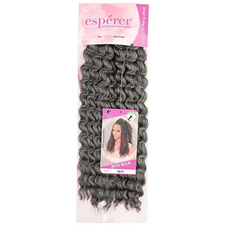 Nice Bulk Afro Su Dalgalı Görünümlü  Saç / Koyu Gri /  (CLZ175)