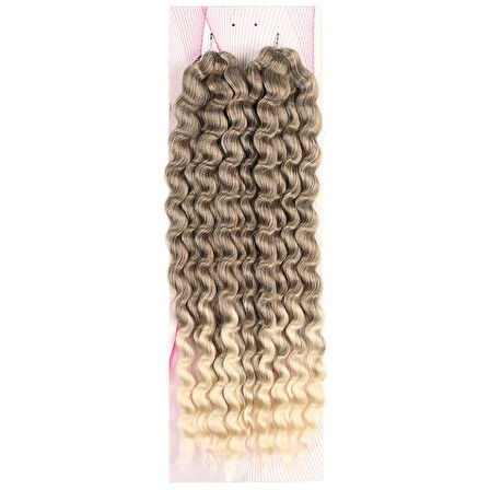 Nice Bulk Afro Su Dalgalı Görünümlü  Saç / Küllü Kahve / Platin Ombreli /  (CLZ175)