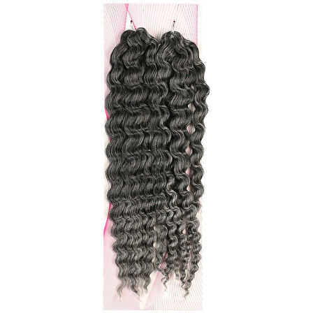 Nice Bulk Afro Su Dalgalı Görünümlü  Saç / Siyah / Gri Ombreli /  (CLZ175)