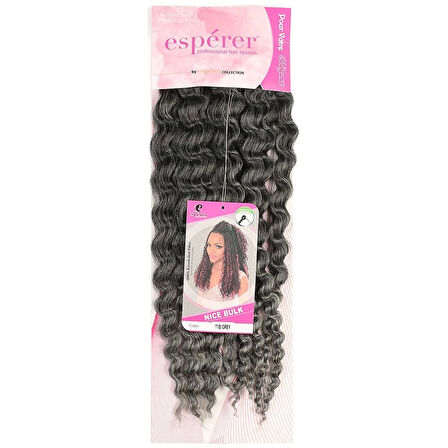 Nice Bulk Afro Su Dalgalı Görünümlü  Saç / Siyah / Gri Ombreli /  (CLZ175)