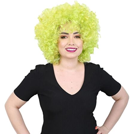 Animasyon Parti Ve Palyaço Peruğu / Neon Yeşil /  (CLZ175)