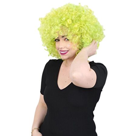 Animasyon Parti Ve Palyaço Peruğu / Neon Yeşil /  (CLZ175)