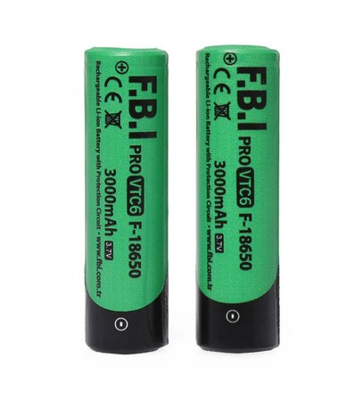 F.B.I Vtc6 18650 3.7V 3000Mah 30A Li-Ion Şarjlı Pil + Pil Taşıma Kutusu 2'Li Set