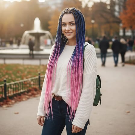 Afrika Örgüsü Ve Rasta İçin Sen Ombreli  / Mi / Lila / Pembe