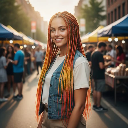 Afrika Örgüsü Ve Rasta İçin Sen Ombreli  / Tcu / Sarı / Hardal Sarısı