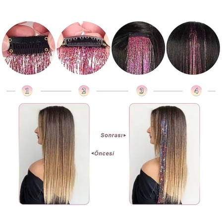 Klipsli Hair Tinsel  Simi / HTK19