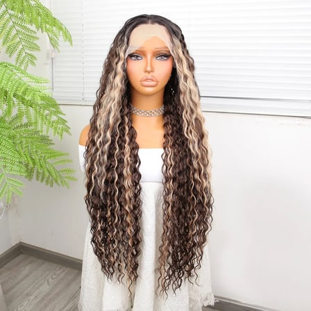 Afro Daa Doğal  Kahve Ombreli Işıltılı Fiber Sen Tül Peruk